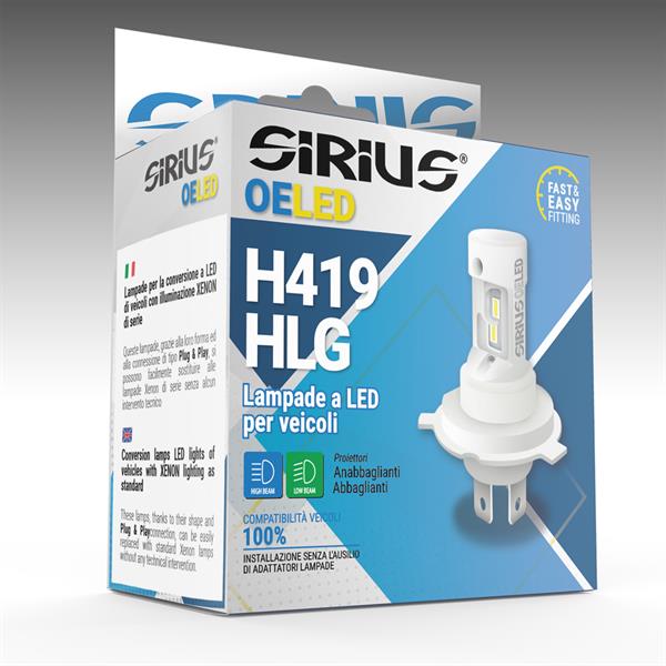 KIT HEADLIGHT LED SIRIUS H4 H19 12V 6000K CHIP HLG - 