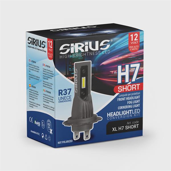 KIT HEADLIGHT LED SIRIUS H7 CORTA 12V 6000K CHIP SEOUL CSP