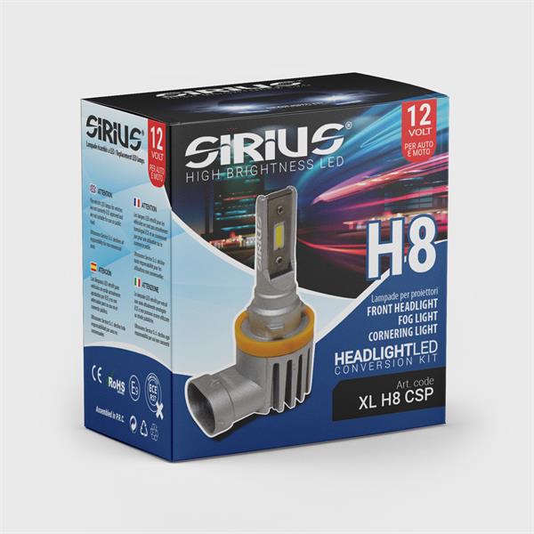 KIT HEADLIGHT LED SIRIUS H8/H9/H11/H16 12V 6000K CHIP SEOUL CSP