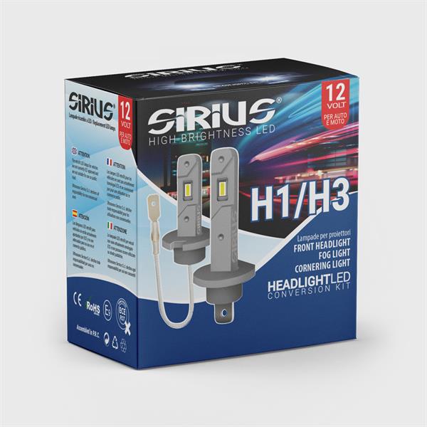 KIT HEADLIGHT LED SIRIUS H1 12V 1200lm 6300K CORTA CHIP 5530