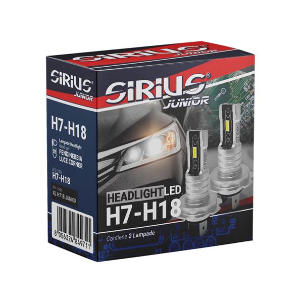 KIT HEADLIGHT LED SIRIUS H7 e H18 12V 6000K JUNIOR Series