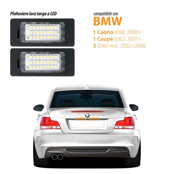 Plafoniere luce targa a LED BMW Serie 1/3/5-X5/X6