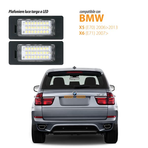 Plafoniere luce targa a LED BMW Serie 1/3/5-X5/X6