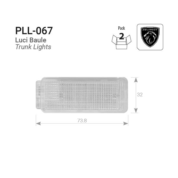 Plafoniera luce bagagliaio a LED Peugeot 206-207-307-3008-5008