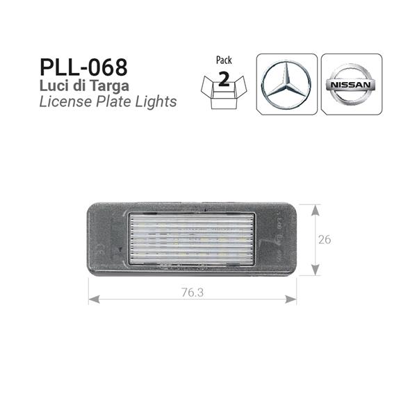 Plafoniere luce targa a LED CITROEN/PEUGEOT-FIAT-MERCEDES-VW