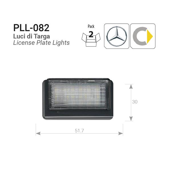 Plafoniere luce targa LED Mercedes ML W164 - Smart Roadster 452