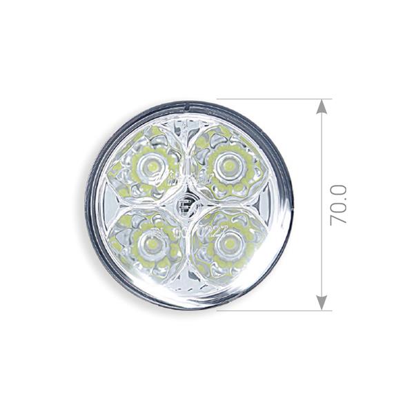 Luci diurne montaggio universale 12V - Round style diametro 7cm